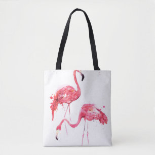 Tote Bag Flamants aquarelles