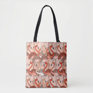 Tote Bag Flamants roses couleur corail