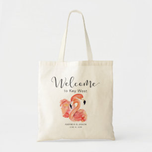 Tote Bag Flamants roses roses Destination Mariage Bienvenue