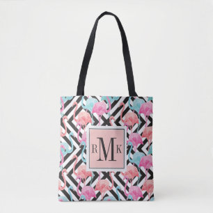 Tote Bag Flamants roses sur le motif audacieux de