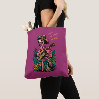 Tote Bag Flamingo Mignon Chapeau Guitar Flamenco Amoureux