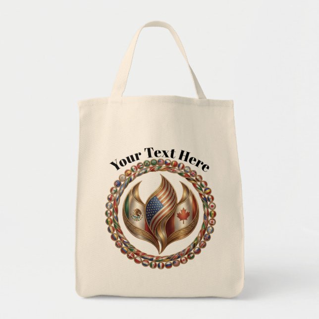 Tote Bag Flamme de l'unité internationale avec emblème de d (Devant)