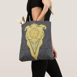 Tote Bag flamme dorée ornementale