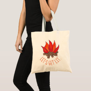Tote Bag Flammes de feu de camp Flammes amusantes Camping