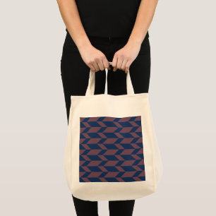 Tote Bag Flèche à deux tons gras Chevron Bleu foncé rose