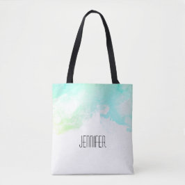 Tote Bag Flèches Abstraites vert et bleu
