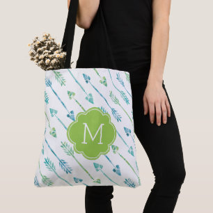 Tote Bag Flèches d'aquarelle Motif Monogramme