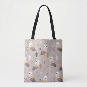Tote Bag Flèches et plumes de hiboux de grange