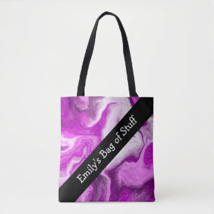 Tote Bag Flèches pourpres et Marbres blancs personnalisées