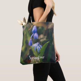 Tote Bag Fleur à ressort bleu