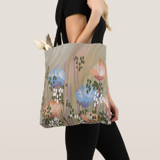 Tote Bag Fleur Abstrait Moderne Tendance