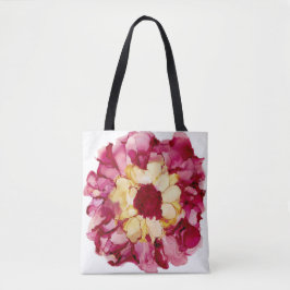 Tote Bag Fleur Abstraite rouge et jaune Fourre-tout