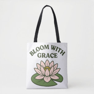 Tote Bag Fleur avec grâce - Nénuphar rose minimaliste
