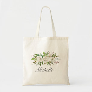 Tote Bag Fleur blanche de jardin antique personnalisée