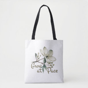 Tote Bag Fleur botanique à l'aquarelle élégante Croître au