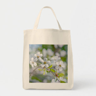 Tote Bag Fleur cerise blanche