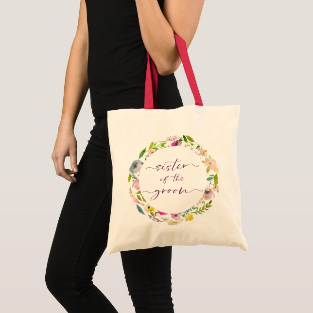 Tote Bag Fleur Chic Mint & Poche Soeur de la Salle (Devant (produit))