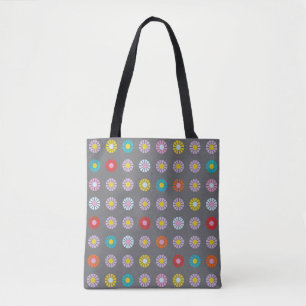 Tote Bag Fleur colorée rétro