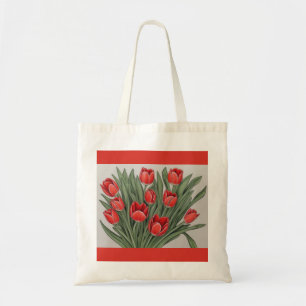 Tote Bag Fleur d'aquarelle rouge Tulip