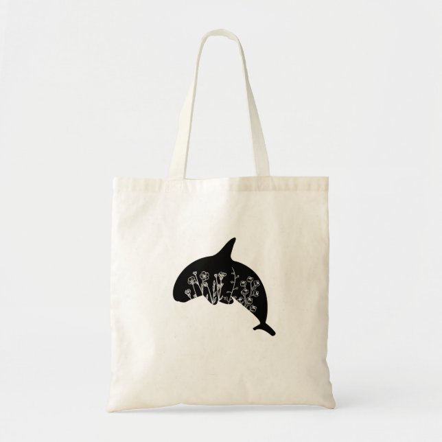 Tote Bag Fleur de baleine mignonne (Devant)