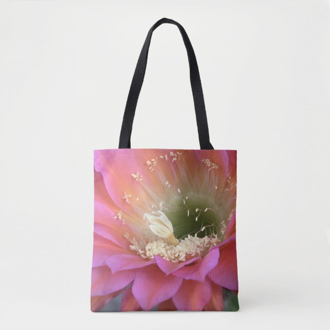 Tote Bag Fleur de cactus rose dans le désert (Devant)