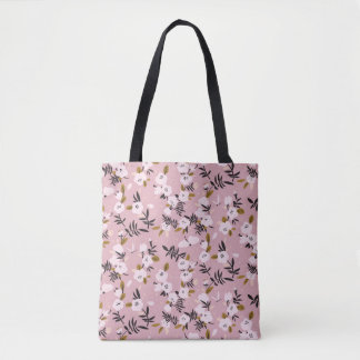 Tote Bag Fleur de cerisier de printemps tendre sur rose