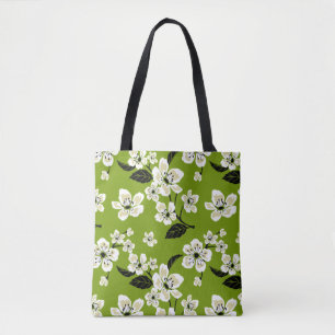 TOTE BAG FLEUR DE CERISIER - SAKURA (THÉ VERT MATCHA)