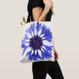 Tote Bag Fleur de corail bleu