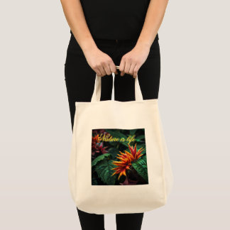 Tote Bag Fleur de feu de la jungle enchantée