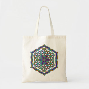 Tote Bag Fleur de la vie / Blume des Lebens - Lotus Contour