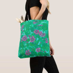 Tote Bag Fleur de Malve, Peinture Florale Été