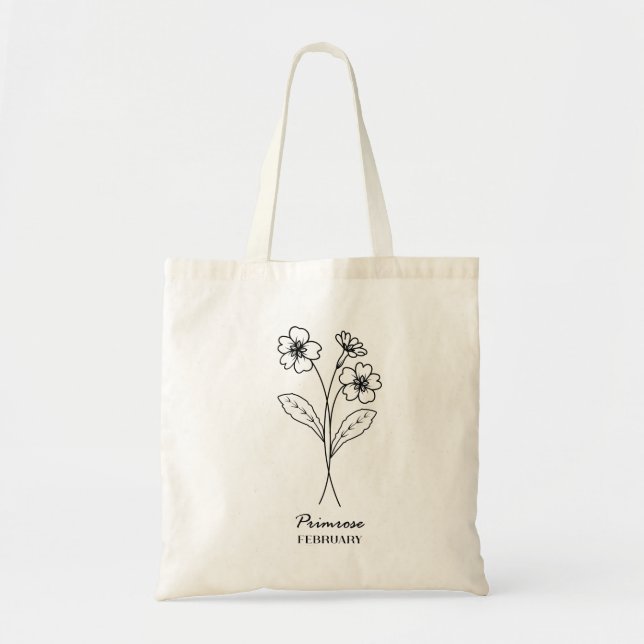 Tote Bag Fleur de naissance de février | Primrose (Devant)