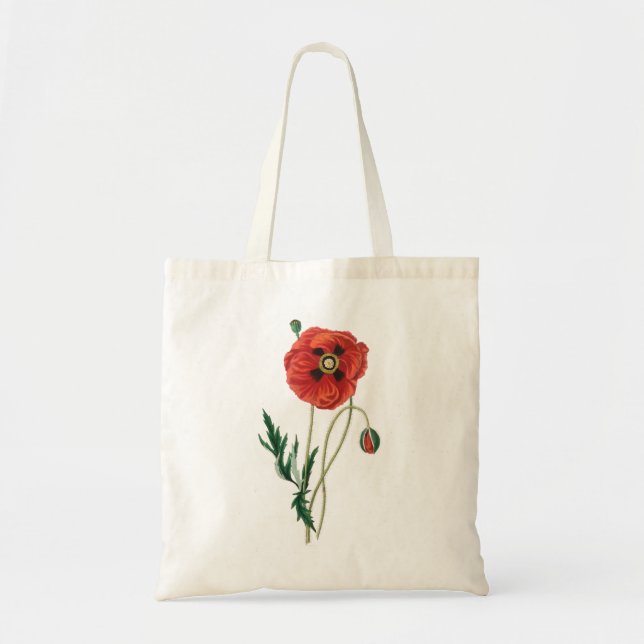 Tote Bag Fleur de naissance de Red Poppy August (Devant)