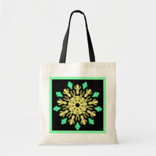 Tote Bag Fleur de néon jaune et vert
