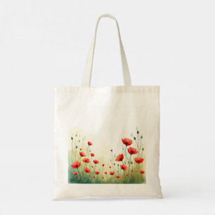 Tote Bag Fleur de pavot floral mariages cadeau de demoisell