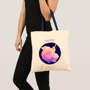 Tote Bag Fleur de rose blanche gouttes Personnalisées