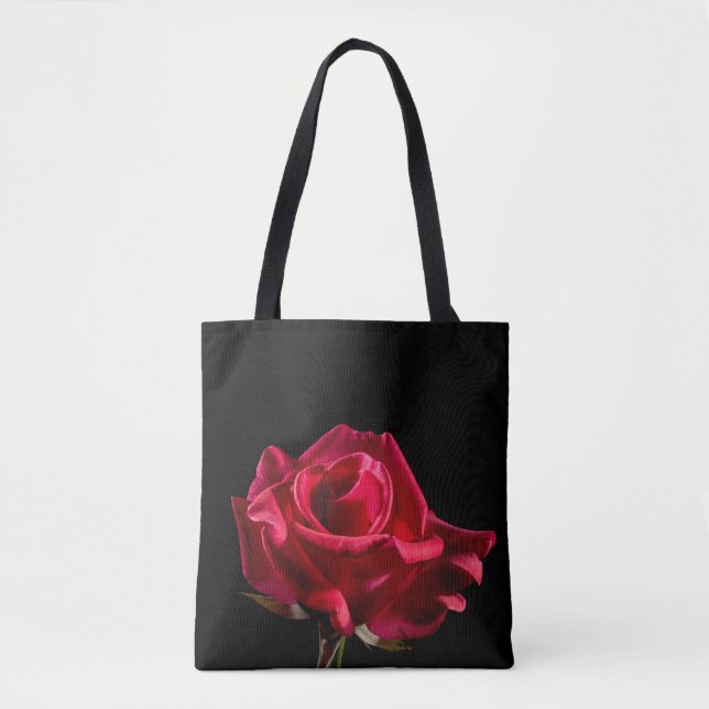 Tote Bag Fleur de rose rouge florale (Devant)