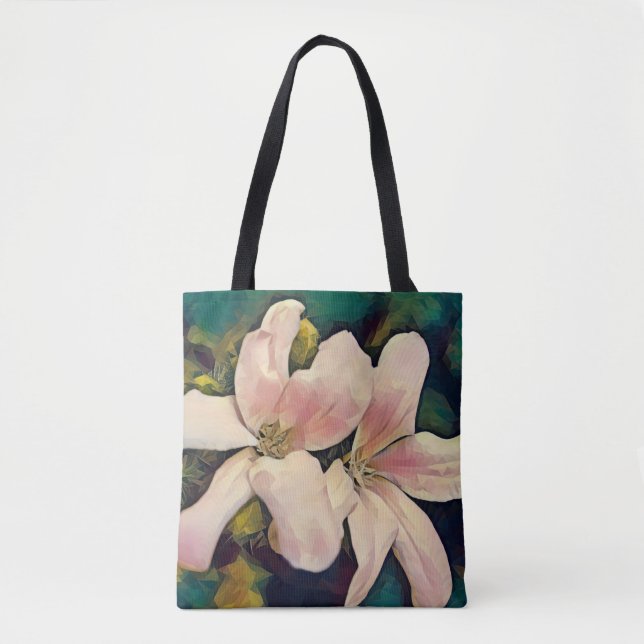 Tote Bag Fleur de style tropical rose Faith Fourre-tout (Devant)