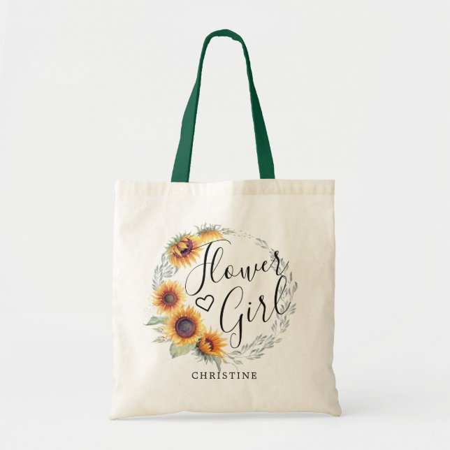 Tote Bag Fleur de tournesol | Fleur fille (Devant)