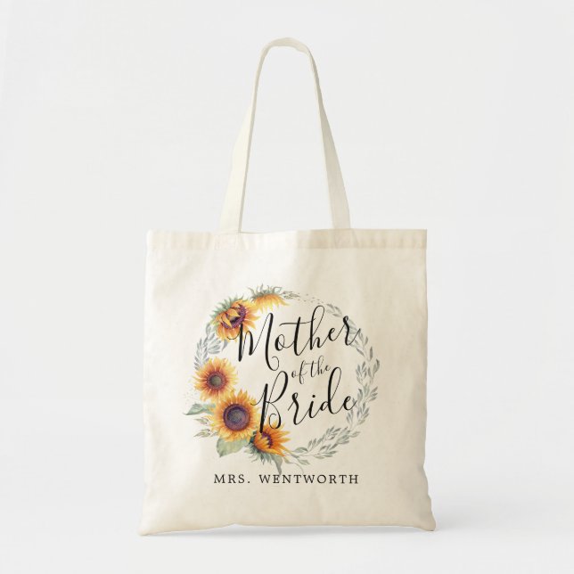 Tote Bag Fleur de tournesol | Mère de la mariée (Devant)