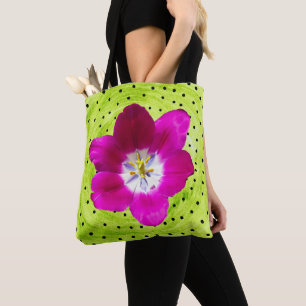 Tote Bag Fleur de tulipe et polka