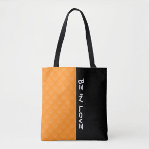 Tote Bag Fleur de vie / Blume des Lebens - orange motif