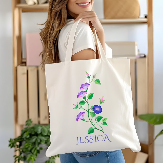 Tote Bag Fleur du mois de septembre Ipomée pourpre (Créateur téléchargé)