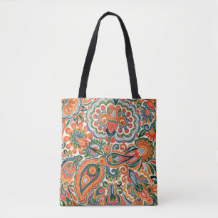 Tote Bag Fleur Ethnique Ukrainienne, Marque Dessinée À La M