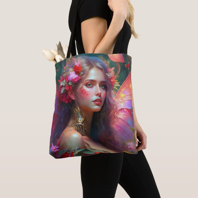 Tote Bag Fleur Imaginaire Jardin Fée (De près)