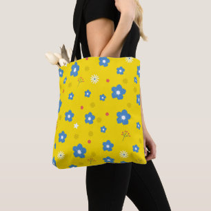 Tote Bag Fleur Jaune Art Motif Fleur esthétique PNG Tri