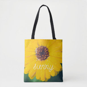 Tote Bag Fleur jaune brillant après la pluie