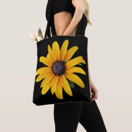 Tote Bag Fleur jaune noir photo