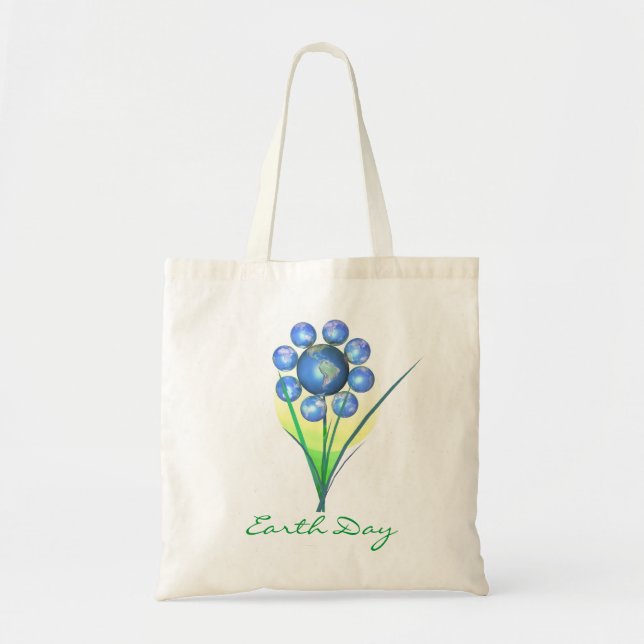Tote Bag Fleur jour des terres World (Devant)