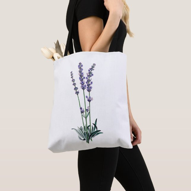 Tote Bag Fleur Lavande vintage (De près)